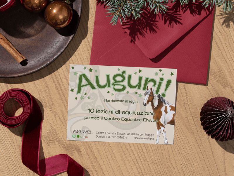 Cartolina Regalo con 10 Lezioni Centro Equestre Ehwaz di Muggiò